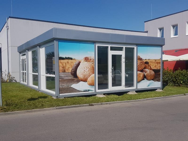 Bäckerei Verkaufs- und Produktionsmodul 7x9m (3er Anlage)