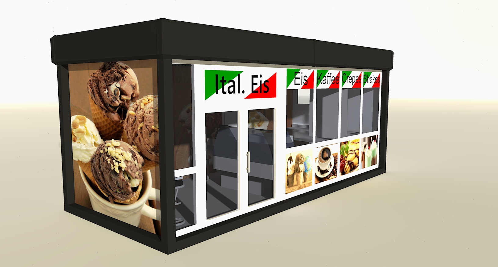 Eis Verkaufsmodul 7x3m
