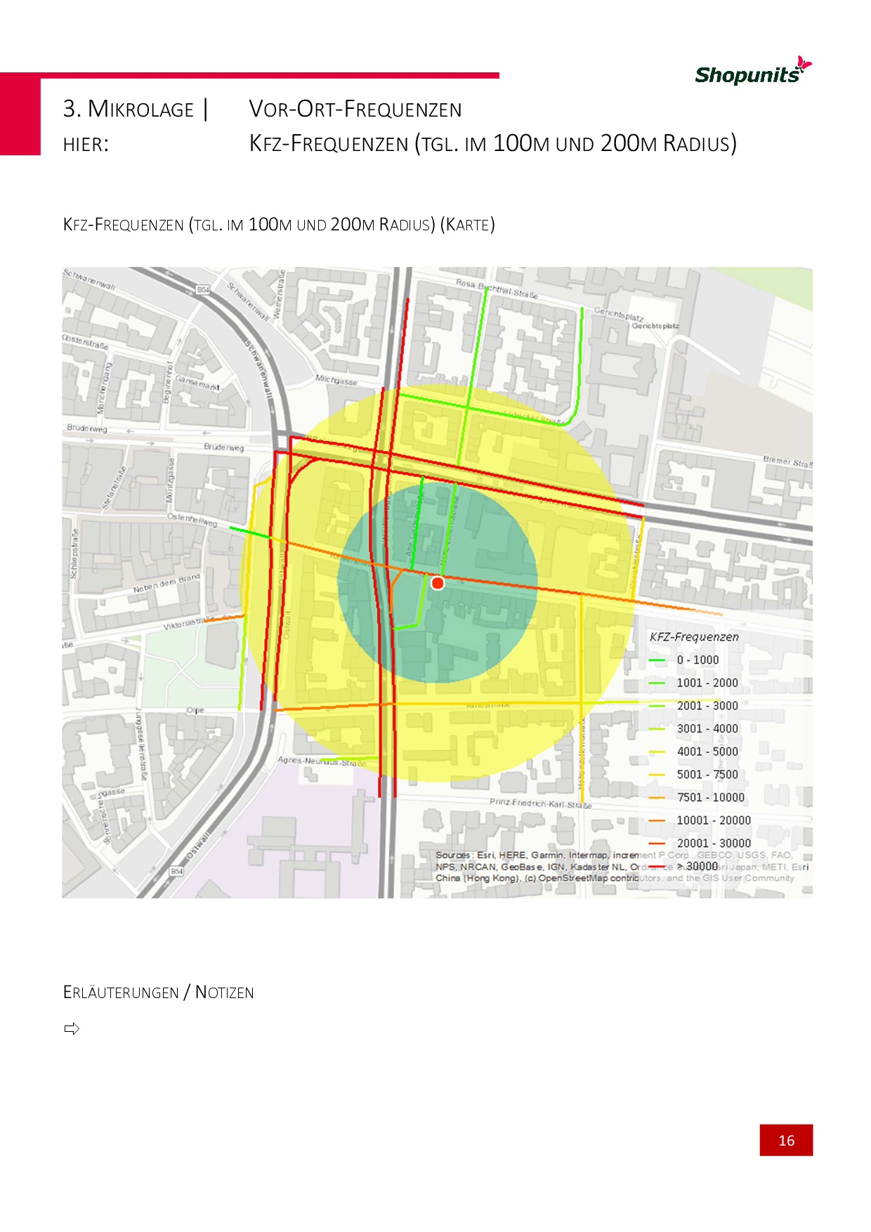 Go*Local - Online-Analysen für Markt, Standort und Wettbewerb, hier: Kfz-Frequenzen (tgl. im 100m - 200m Radius)