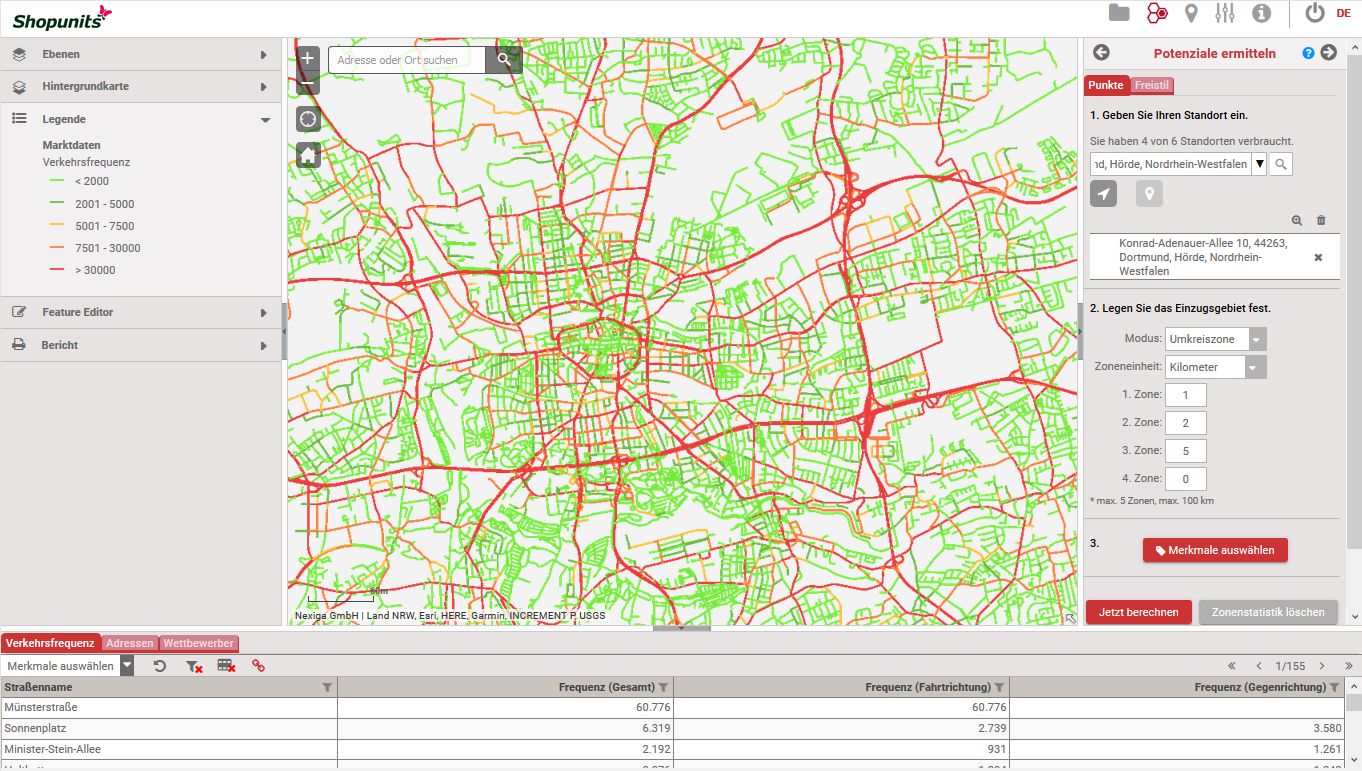 Go*Local - Online-Analysen für Markt, Standort und Wettbewerb, hier: Kfz-Frequenzen