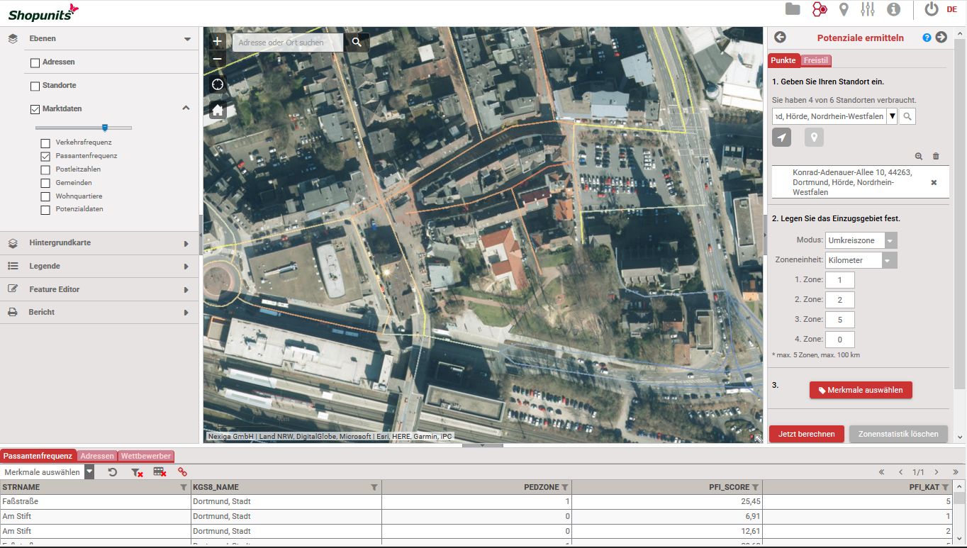 Go*Local - Online-Analysen für Markt, Standort und Wettbewerb, hier: Lauf- bzw. Passantenfrequenz