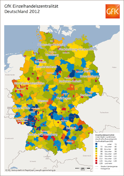  GfK Einzelhandelszentralität Deutschland 2012