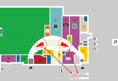 Einkaufszentrum ✩ Marktkauf-Center Wismar, Lage der Sonderflächen