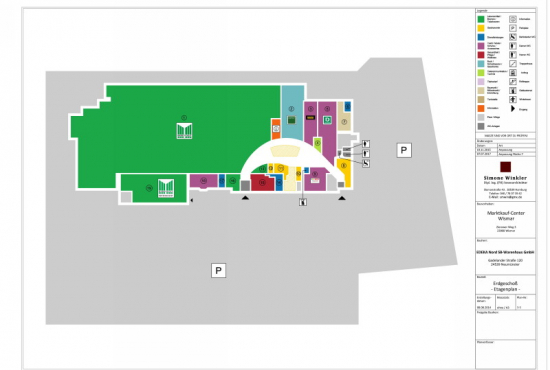 Einkaufszentrum ✩ Marktkauf-Center Wismar, Lageplan - Marktkauf-Gebäude