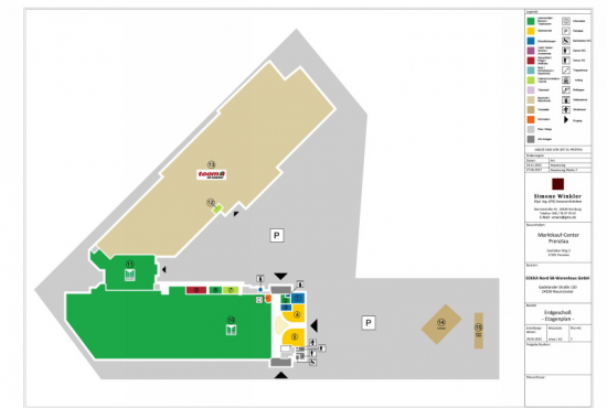 Einkaufszentrum ✩ Marktkauf-Center Prenzlau in Prenzlau, Lageplan EG