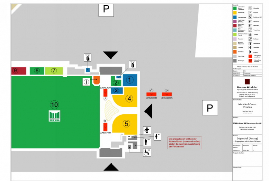 Einkaufszentrum ✩ Marktkauf-Center Prenzlau in Prenzlau, Lageplan EG (Auszug)
