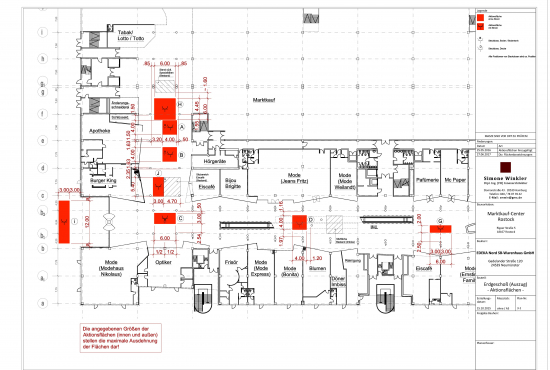 Einkaufszentrum ✩ Marktkauf-Center Warnow Park Rostock - Lageplan EG