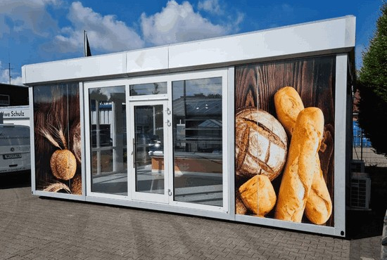 Bäckerei Verkaufsmodul (Backcontainer) - Vermietung - Vorderansicht