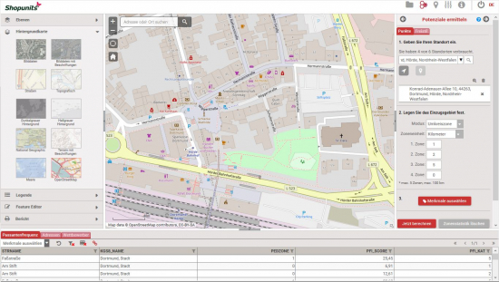 Go*Local - Online-Analysen für Markt, Standort und Wettbewerb, hier: Detailkarte